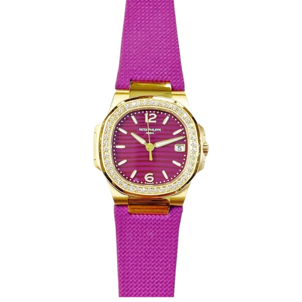 Patek Philippe Nautilus 32mm Rose Gold with Purple Dial Watch Replica