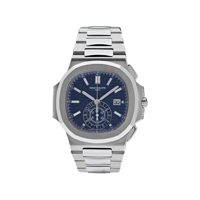 Patek Philippe Nautilus 40th Anniversary Chronograph White Gold Blue Diamond Dial Replica