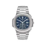 Patek Philippe Nautilus '40th Anniversary' Chronograph White Gold Blue Diamond Dial Replica