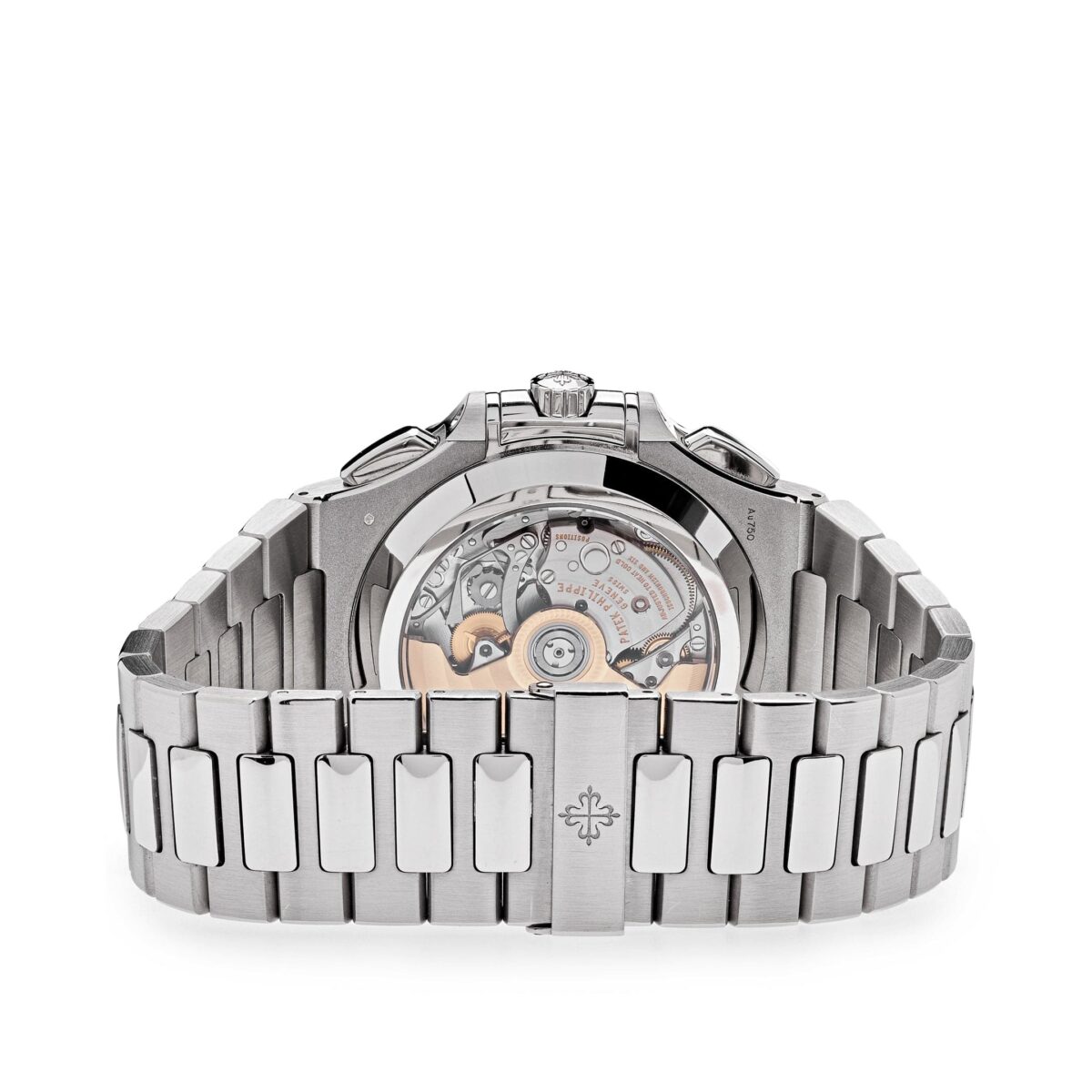 Patek Philippe Nautilus '40th Anniversary' Chronograph White Gold Blue Diamond Dial Replica
