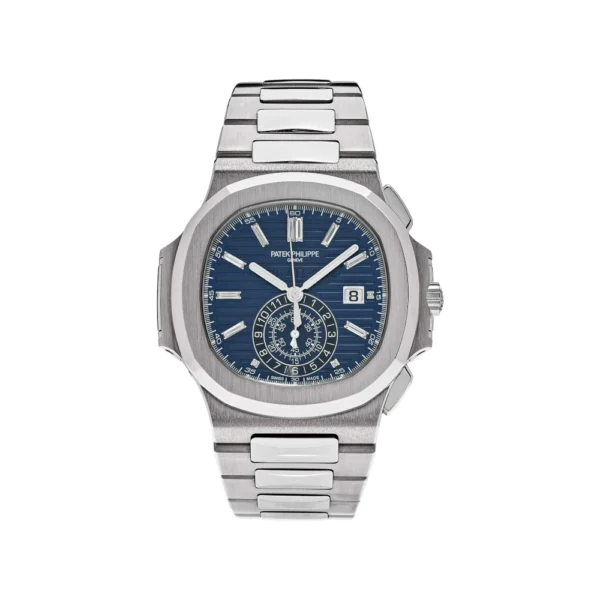 Patek Philippe Nautilus '40th Anniversary' Chronograph White Gold Blue Diamond Dial Replica