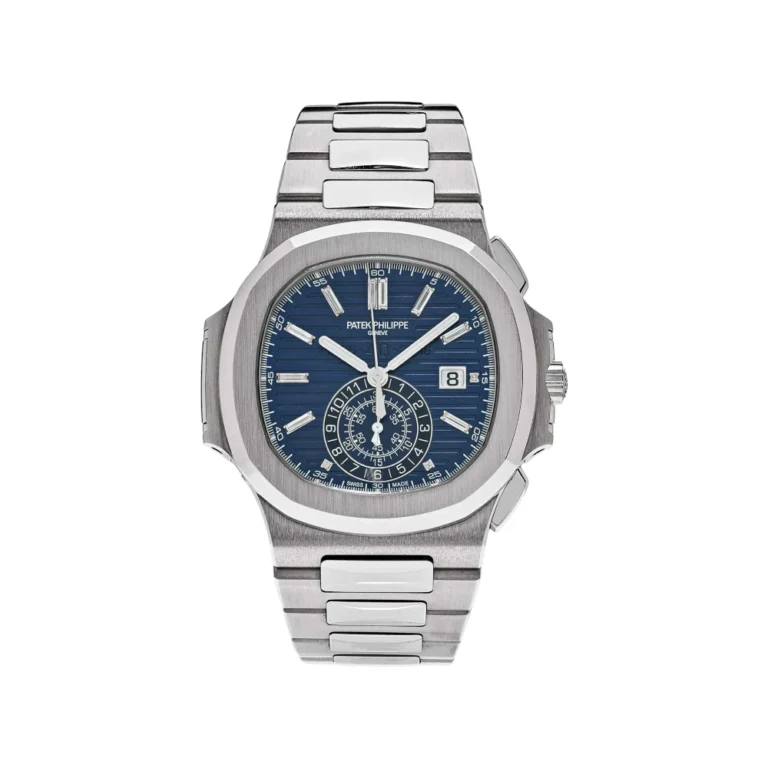 Patek Philippe Nautilus '40th Anniversary' Chronograph White Gold Blue Diamond Dial Replica