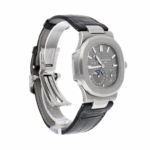 Patek Philippe Nautilus Moon phase White Gold Mens Watch Grey Dial Replica