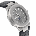 Patek Philippe Nautilus Moon phase White Gold Mens Watch Grey Dial Replica