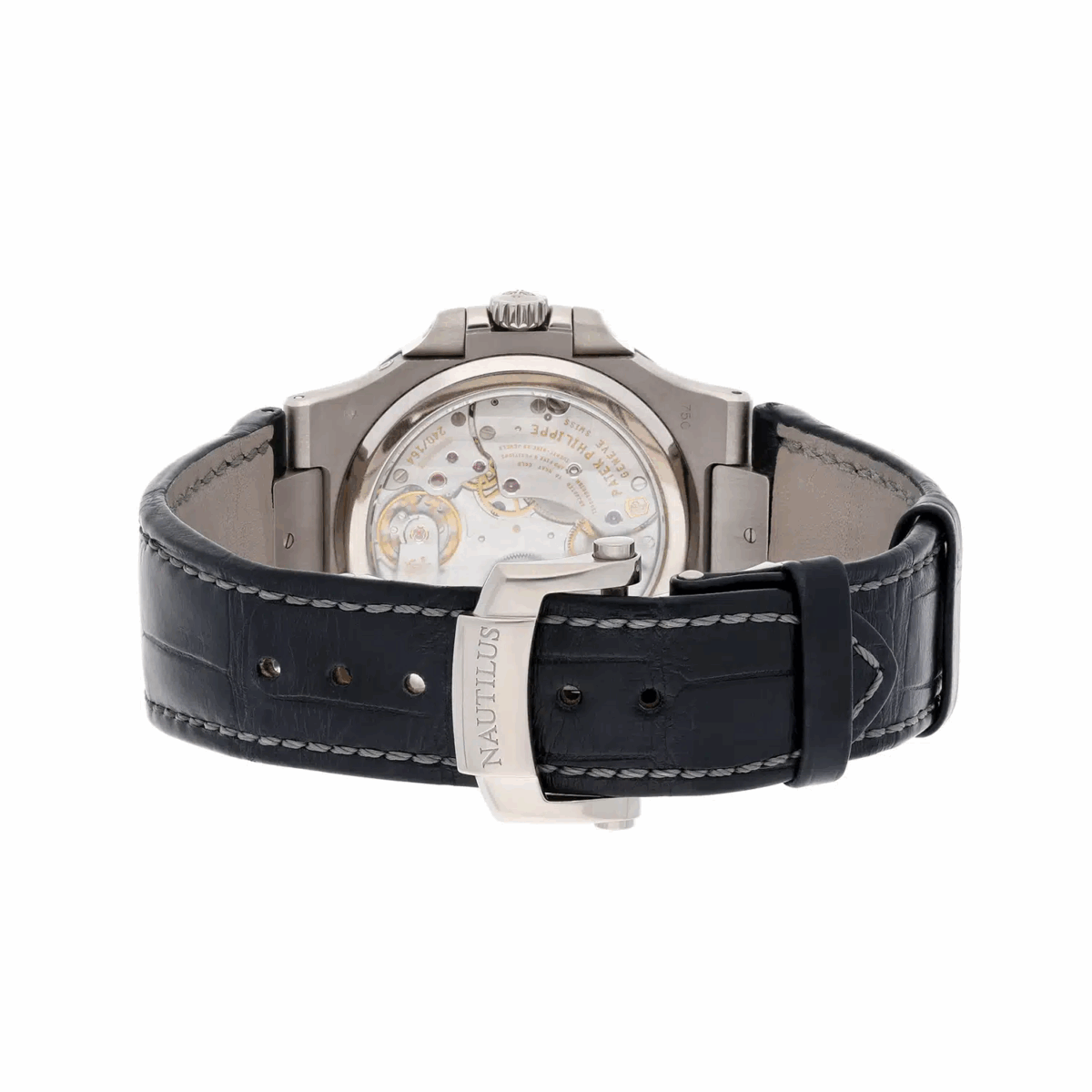 Patek Philippe Nautilus Moon phase White Gold Mens Watch Grey Dial Replica
