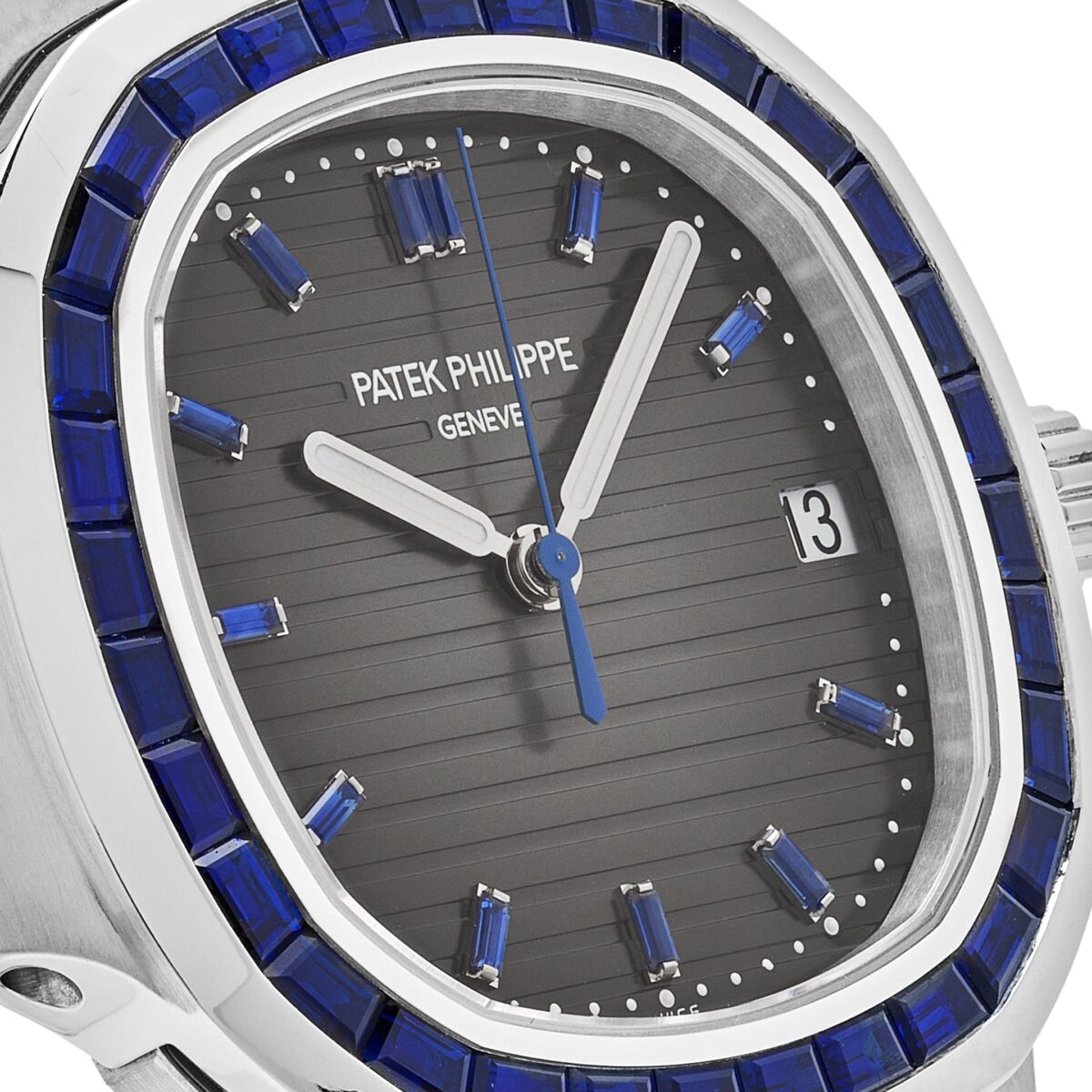 Patek Philippe Nautilus Platinum Blue Sapphire Replica