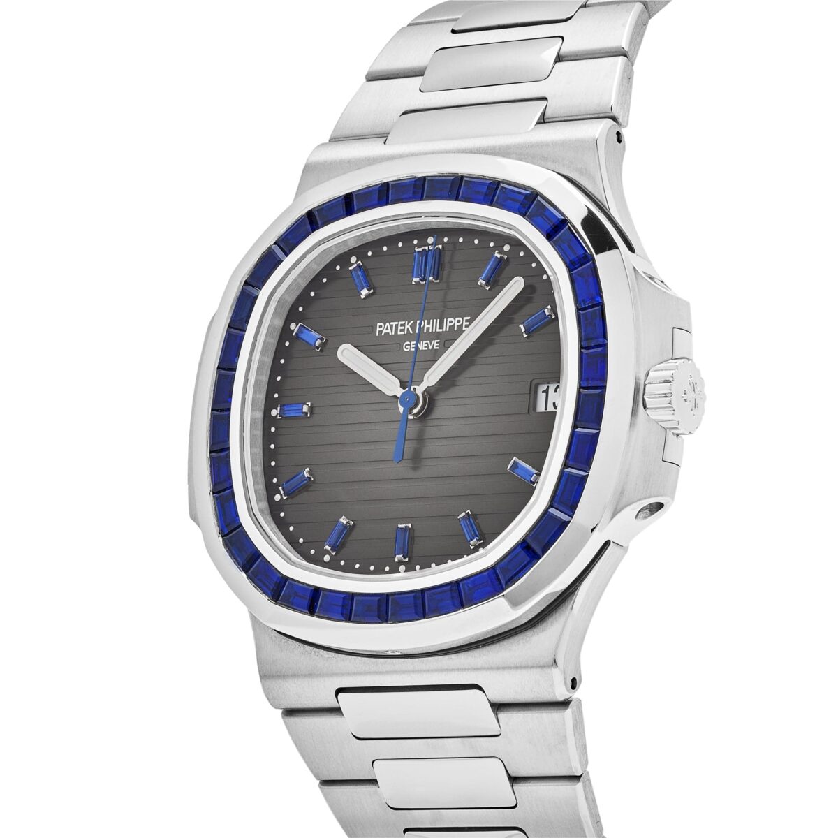 Patek Philippe Nautilus Platinum Blue Sapphire Replica