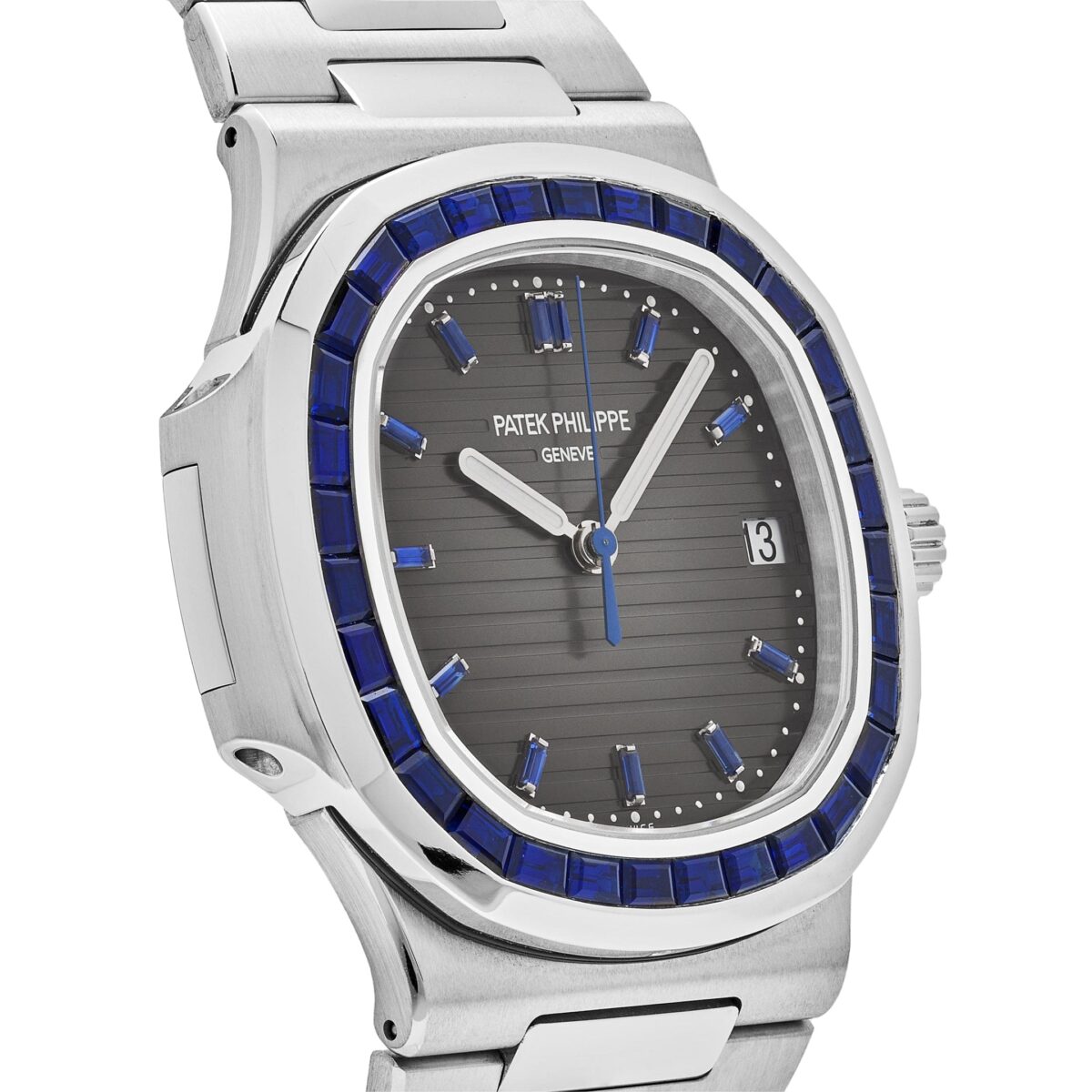 Patek Philippe Nautilus Platinum Blue Sapphire Replica