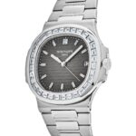 Patek Philippe Nautilus Platinum Grey Dial Diamond Bezel Replica