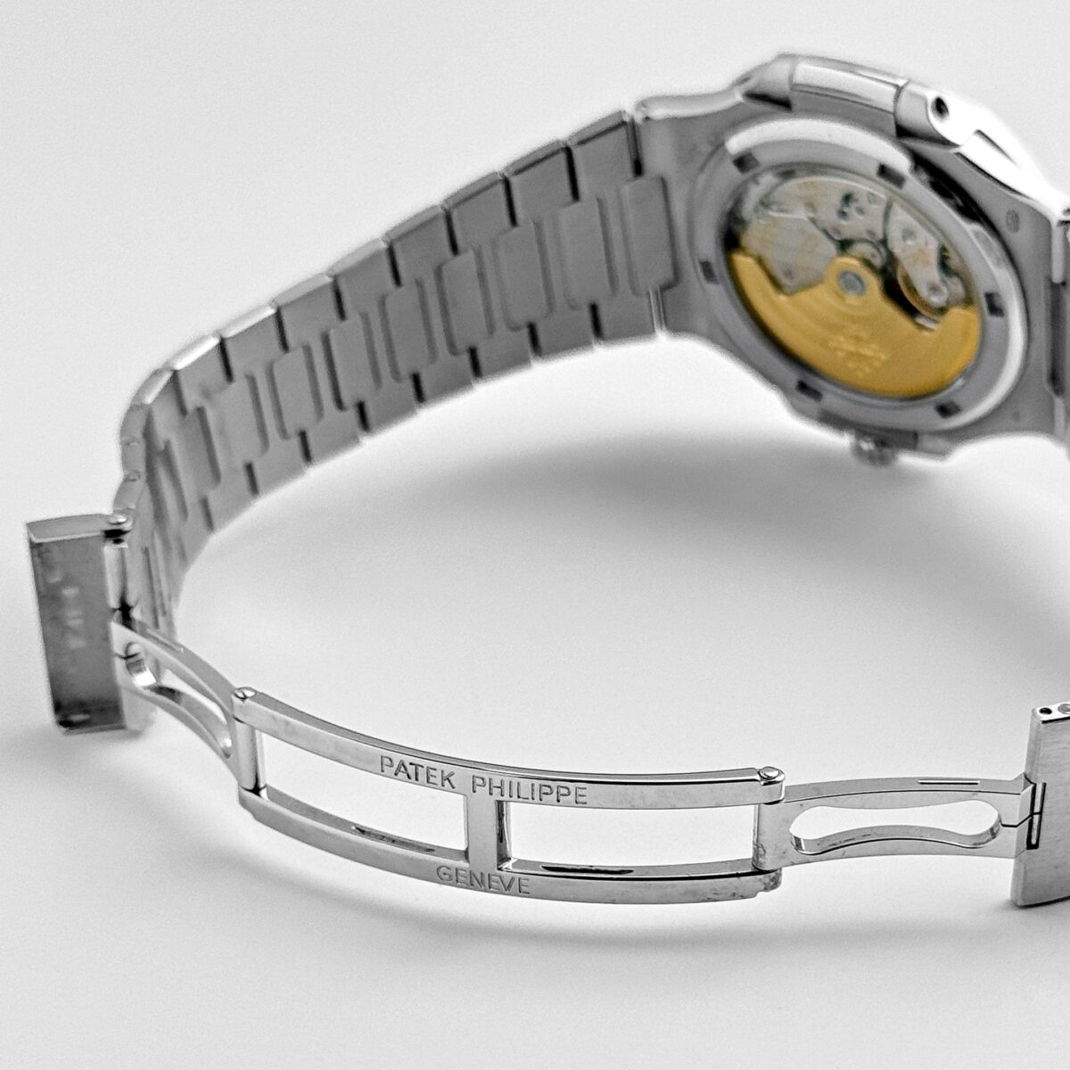 Patek Philippe Nautilus Platinum White Dial Ruby Bezel Replica