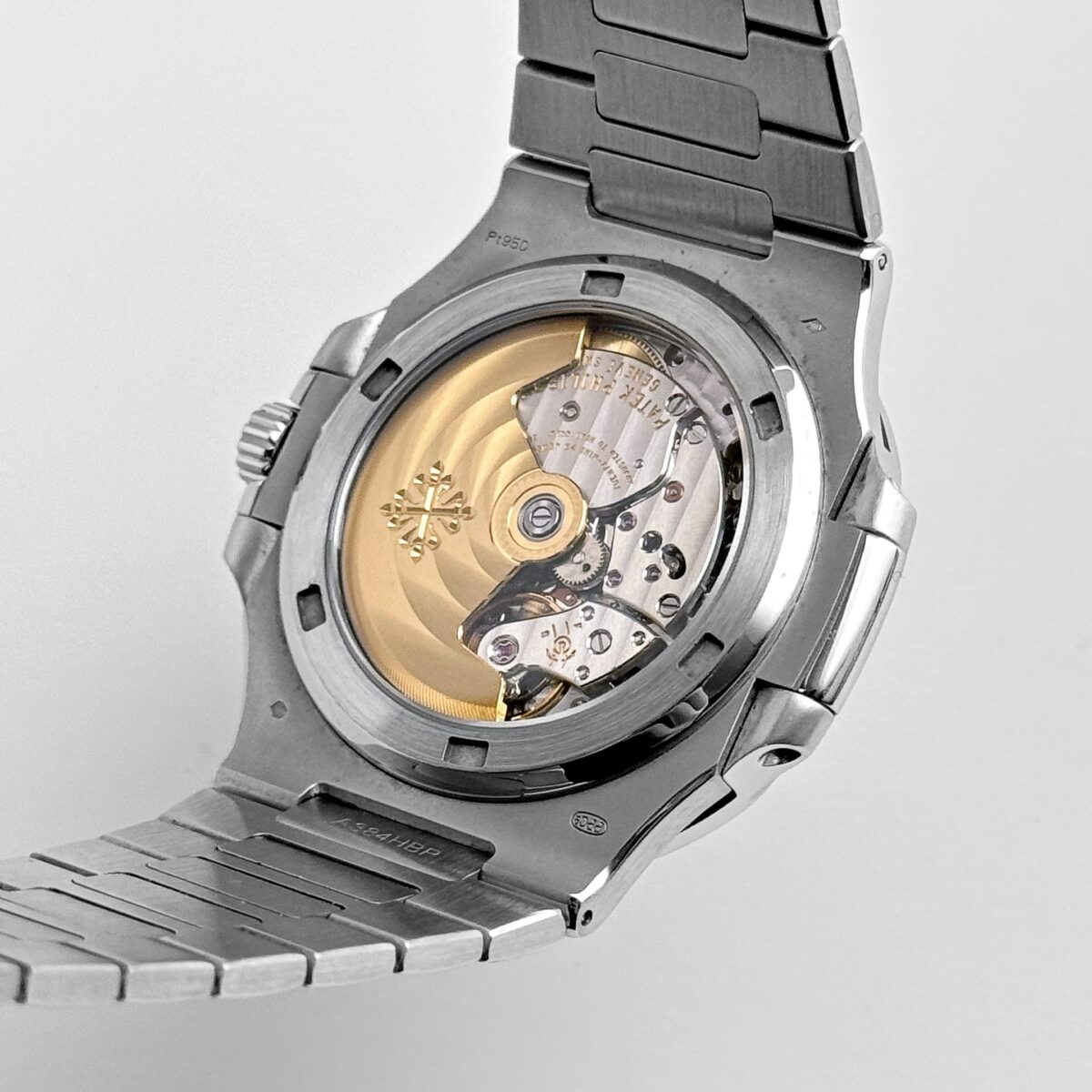 Patek Philippe Nautilus Platinum White Dial Ruby Bezel Replica
