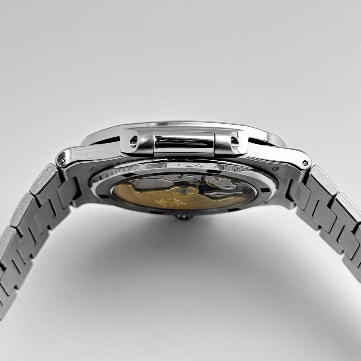 Patek Philippe Nautilus Platinum White Dial Ruby Bezel Replica