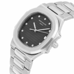 Patek Philippe Nautilus Quartz 33mm Black Dial Stainless Steel Watch Box and Papers Replica