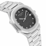 Patek Philippe Nautilus Quartz 33mm Black Dial Stainless Steel Watch Box and Papers Replica