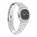 Patek Philippe Nautilus Quartz 33mm Black Dial Stainless Steel Watch Box and Papers Replica