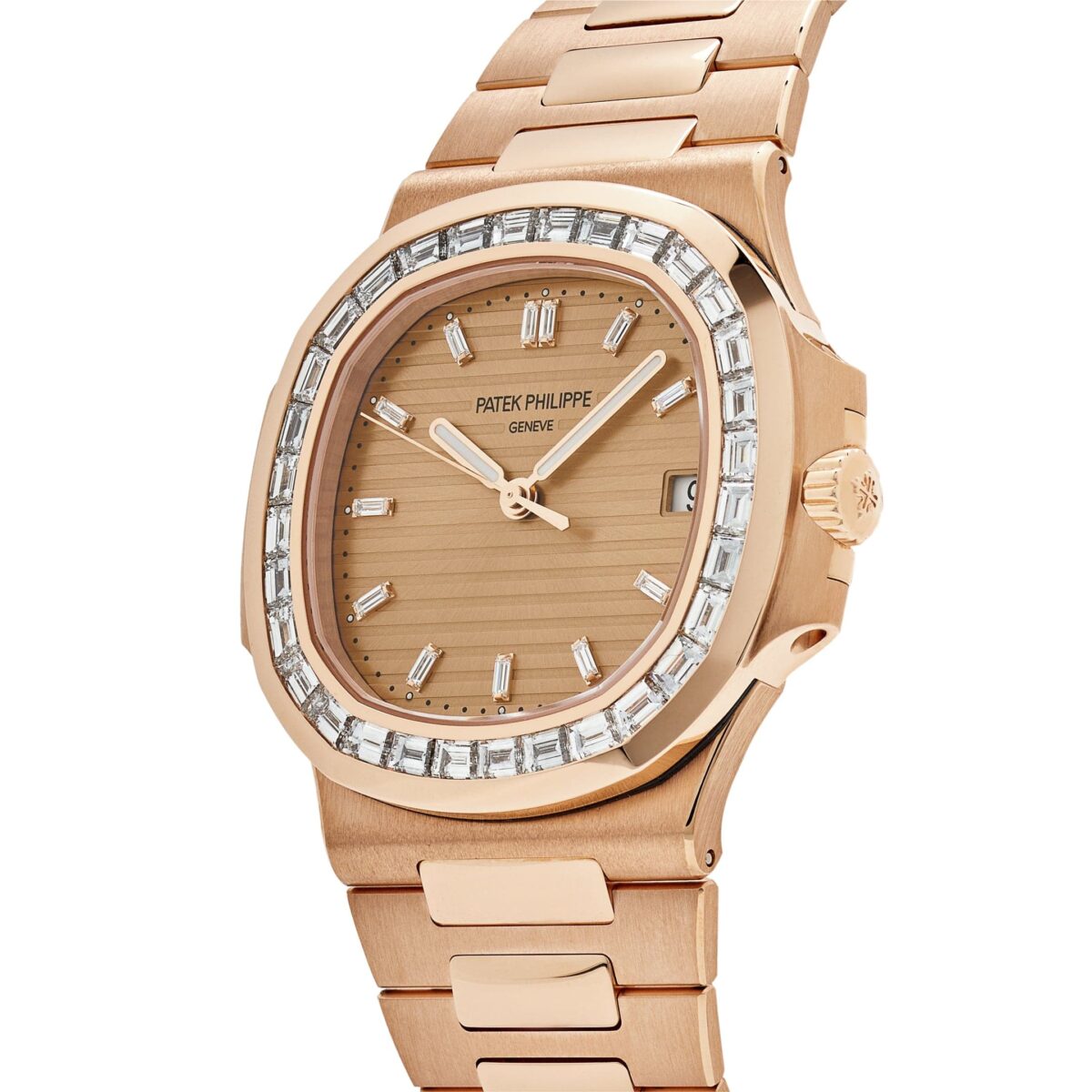 Patek Philippe Nautilus Rose Gold Diamond Bezel Replica