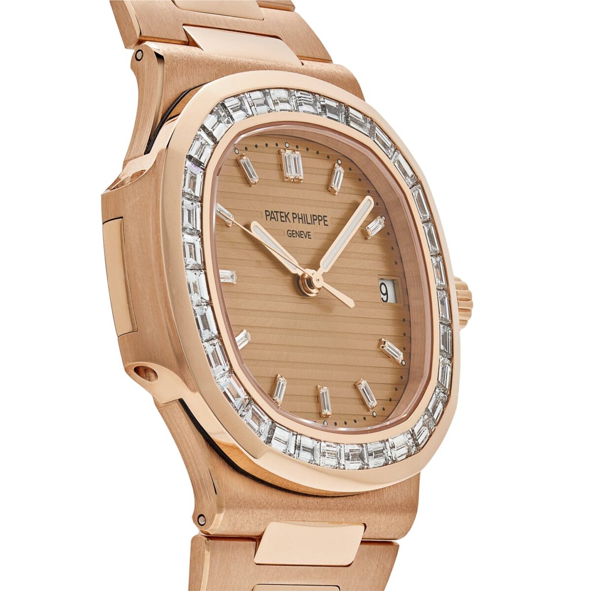 Patek Philippe Nautilus Rose Gold Diamond Bezel Replica