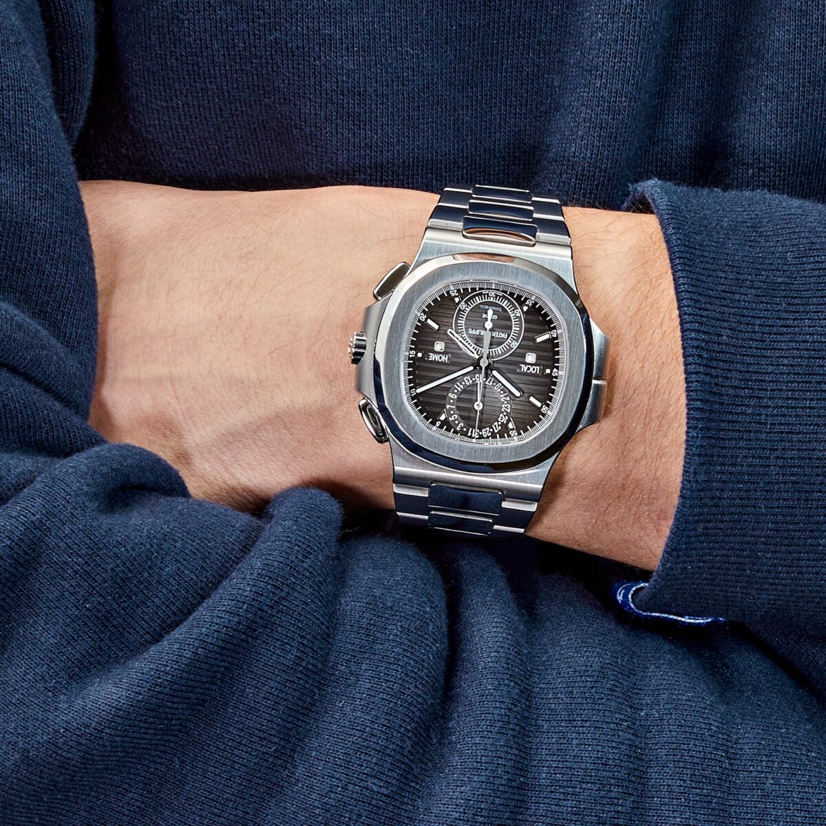 Patek Philippe Nautilus Tiffany & Co. Travel Time Chronograph Stainless Steel Replica