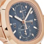 Patek Philippe Nautilus Travel Time Flyback Chronograph Rose Gold Blue Dial Replica