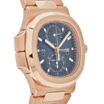 Patek Philippe Nautilus Travel Time Flyback Chronograph Rose Gold Blue Dial Replica