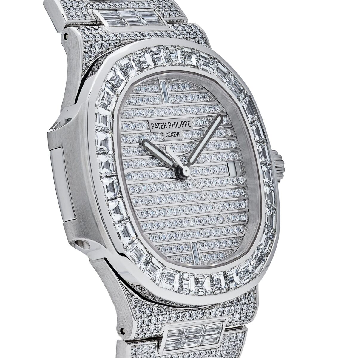 Patek Philippe Nautilus White Gold Diamond Set Replica