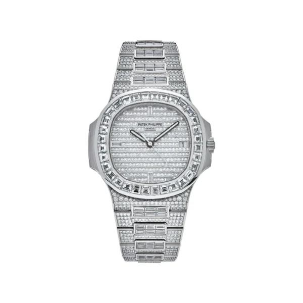 Patek Philippe Nautilus White Gold Diamond Set Replica