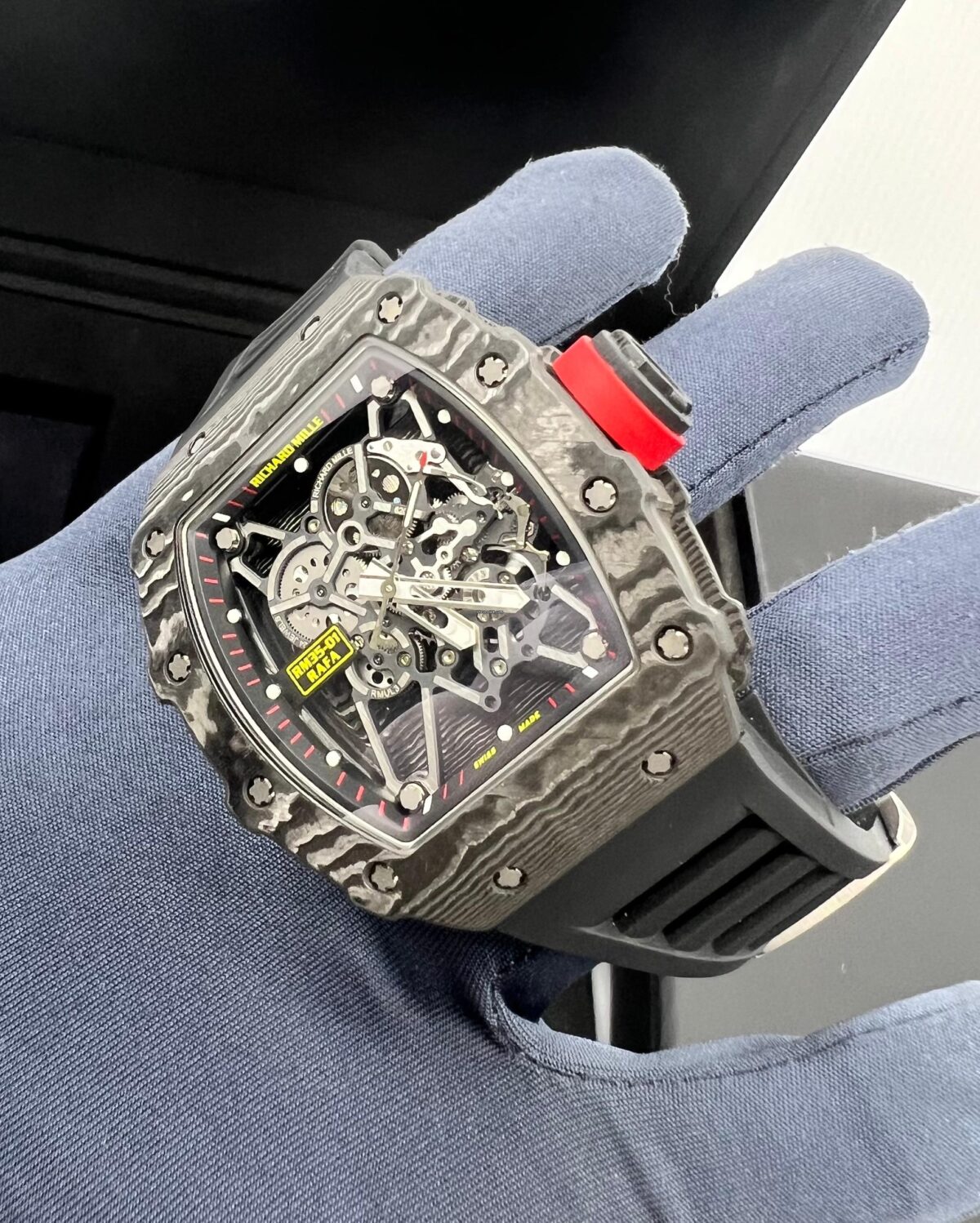 Richard Mille RM 035 Rafael Nadal Black NTPT Carbon TPT Red Crown Replica