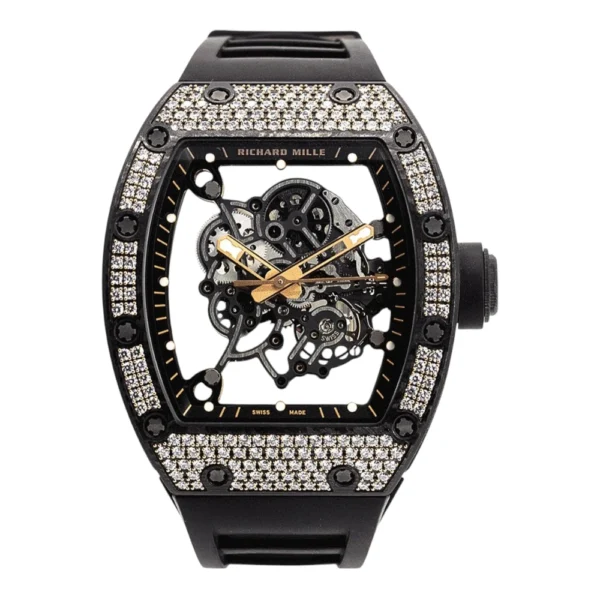 Richard Mille RM 055 Bubba Watson Carbon TPT Rose Gold Diamond Replica