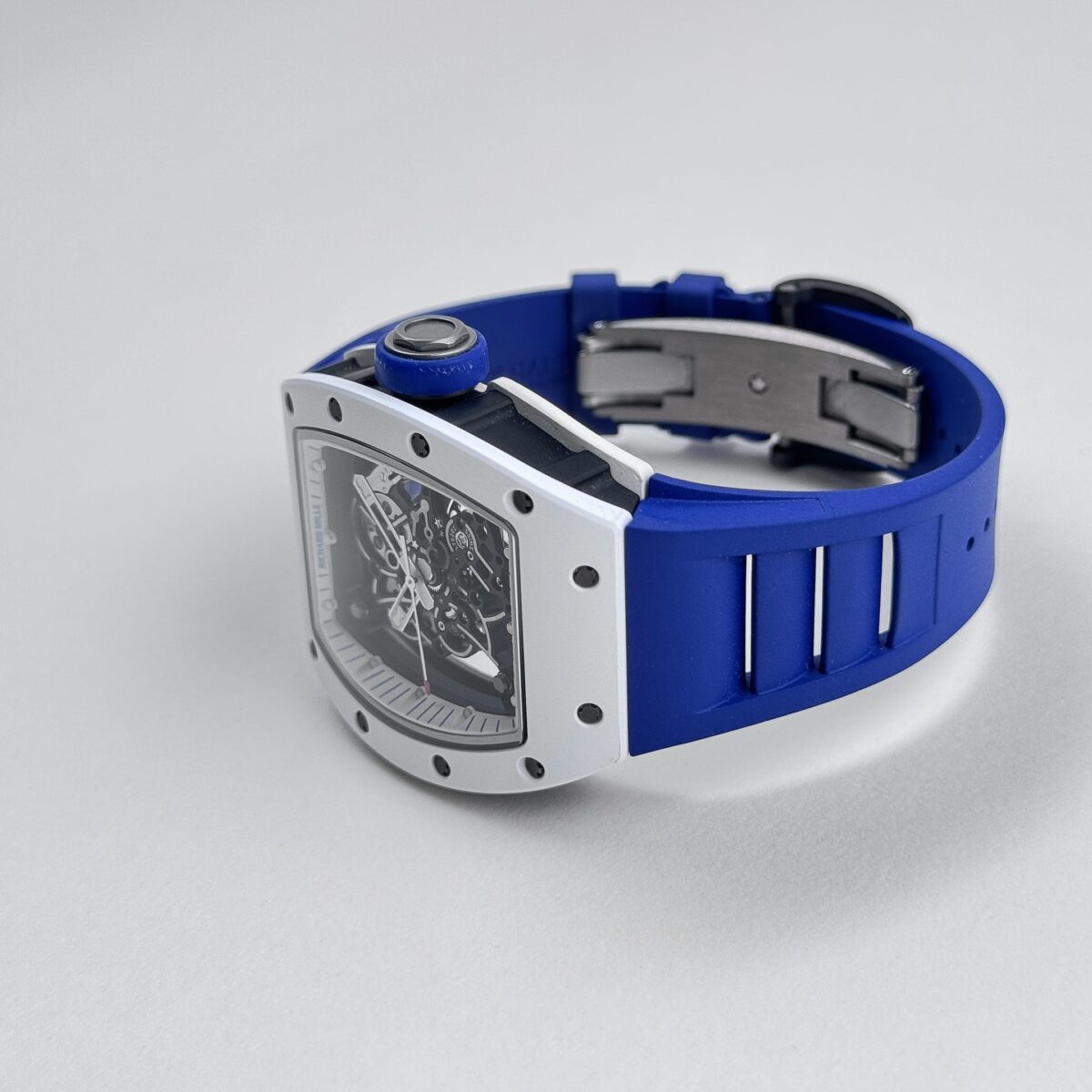 Richard Mille RM 055 Bubba Watson Japan Edition White Ceramic Titanium Blue Replica