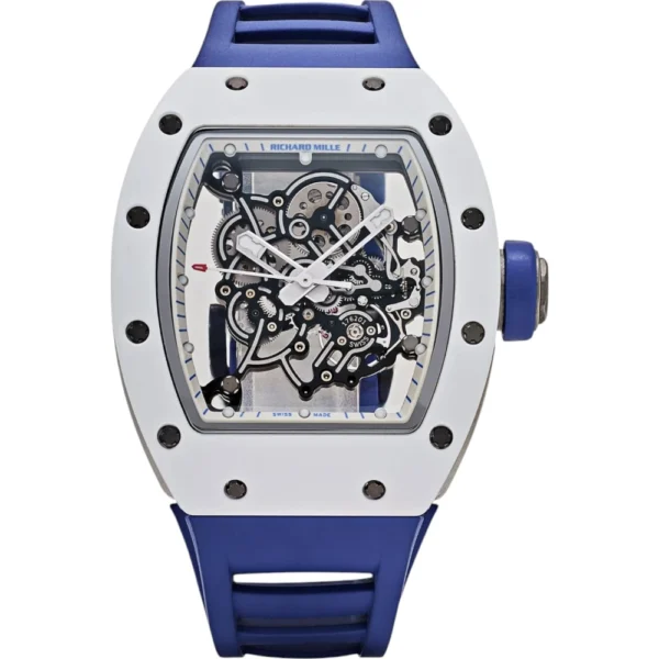 Richard Mille RM 055 Bubba Watson Japan Edition White Ceramic Titanium Blue Replica