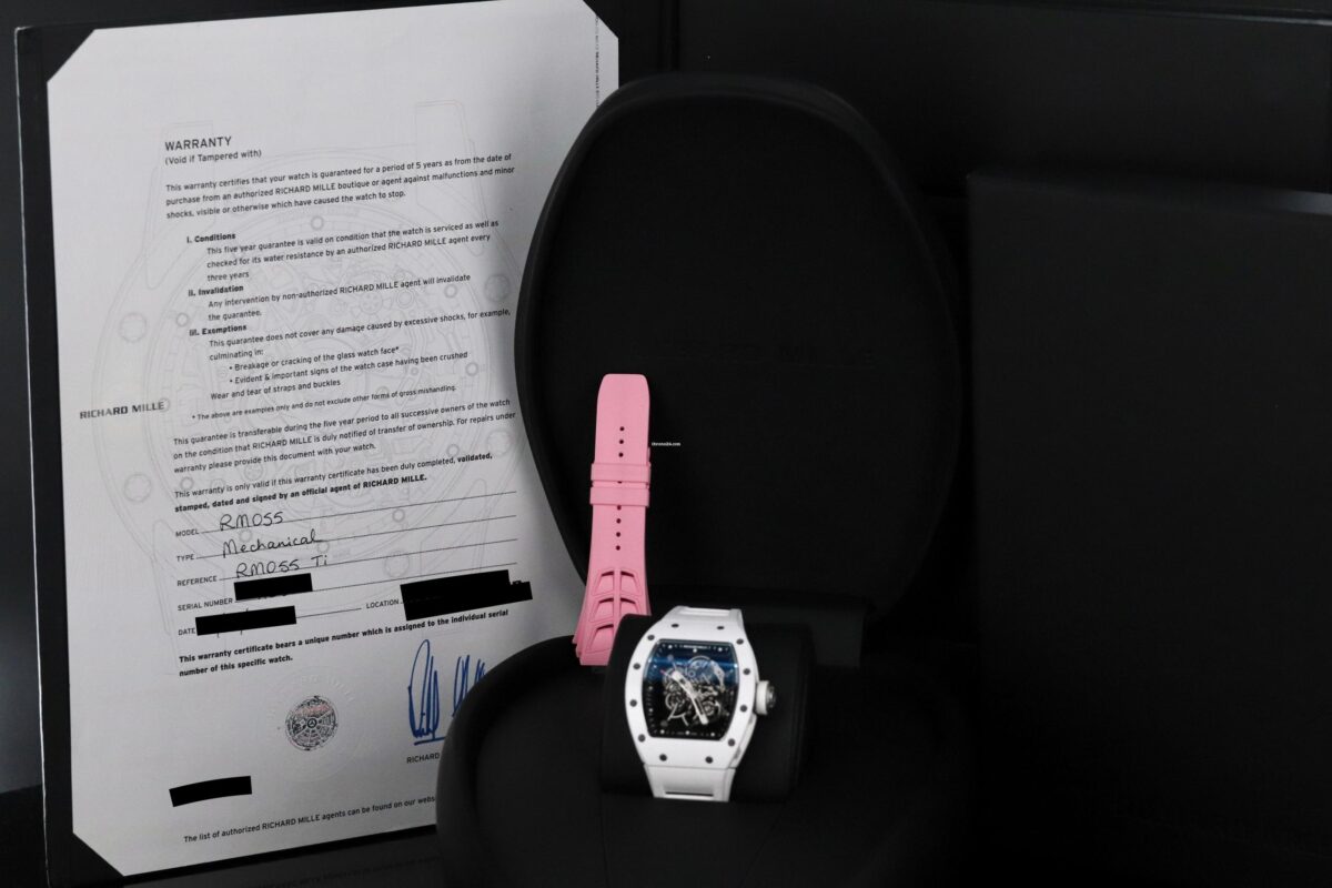 Richard Mille RM 055 Bubba Watson White Ceramic Skeleton Rubber 49.8mm Replica