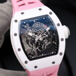 Richard Mille RM 055 Bubba Watson White Ceramic Skeleton Rubber 49.8mm Replica
