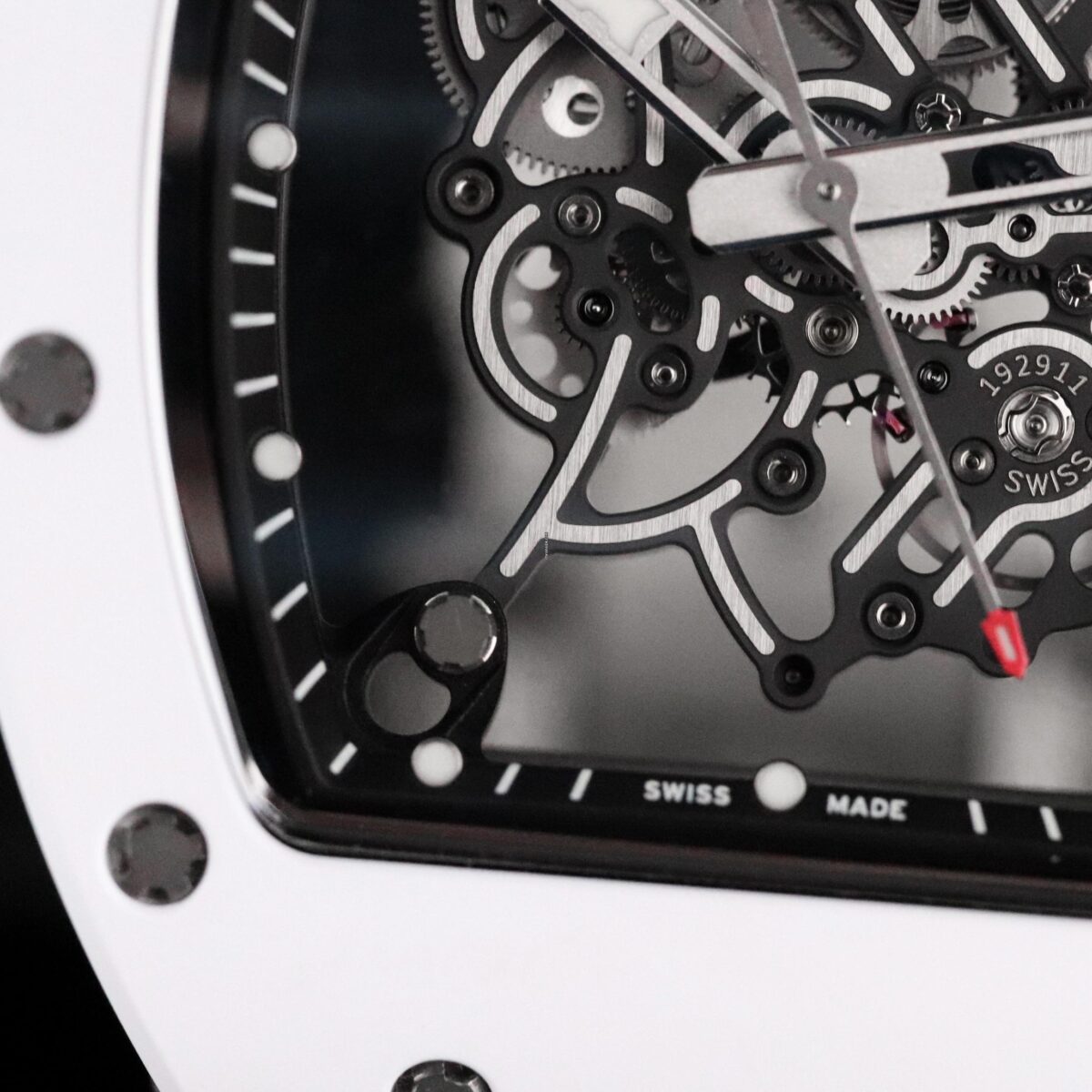 Richard Mille RM 055 Bubba Watson White Ceramic Skeleton Rubber 49.8mm Replica
