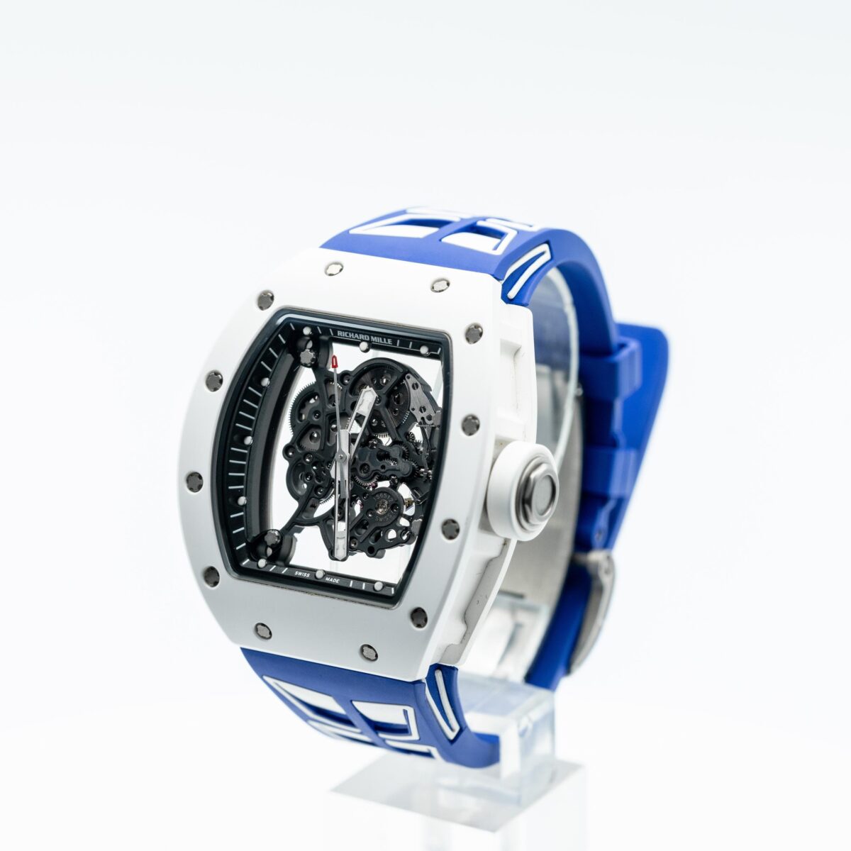 Richard Mille RM 055 Bubba Watson White Ceramic Titanium Blue Rubber Replica