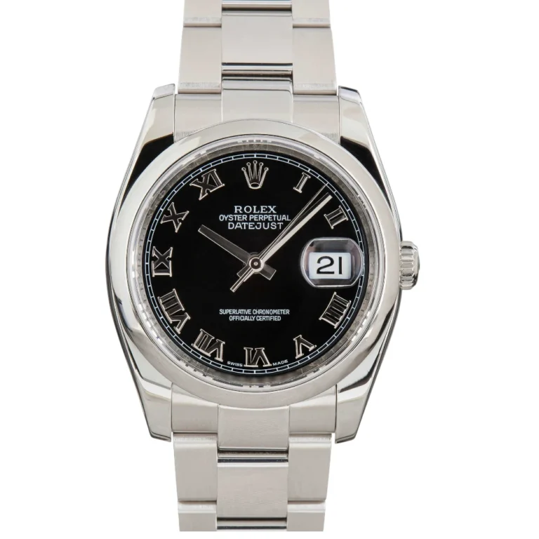 Rolex Datejust Ref 116200 Black Roman Dial Replica