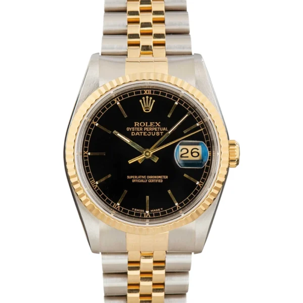 Rolex Datejust Two Tone 16233 Black Dial Replica