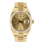 Rolex Day-Date 36mm President Quickset 18k Diamond Bark Champagne Replica