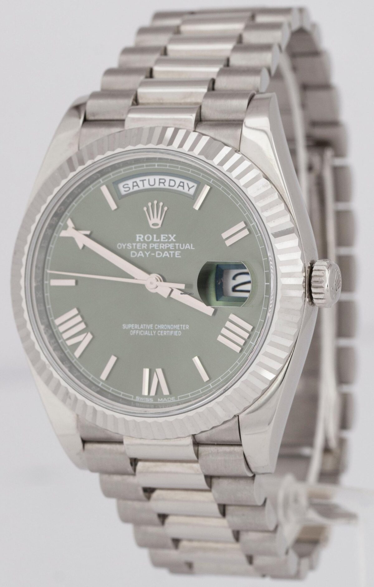 Rolex Day-Date 40mm OLIVE Green White Gold President 18K Replica