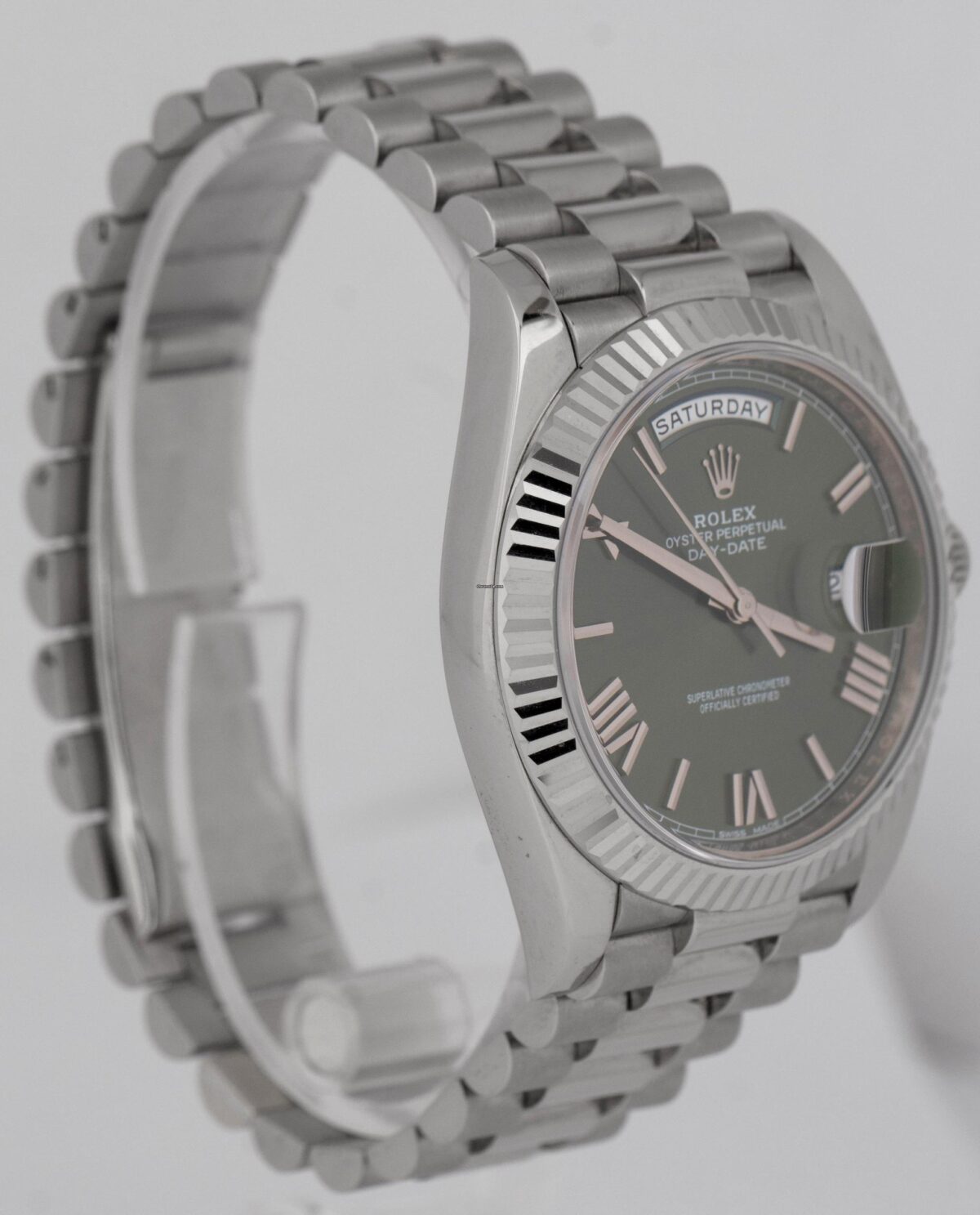 Rolex Day-Date 40mm OLIVE Green White Gold President 18K Replica