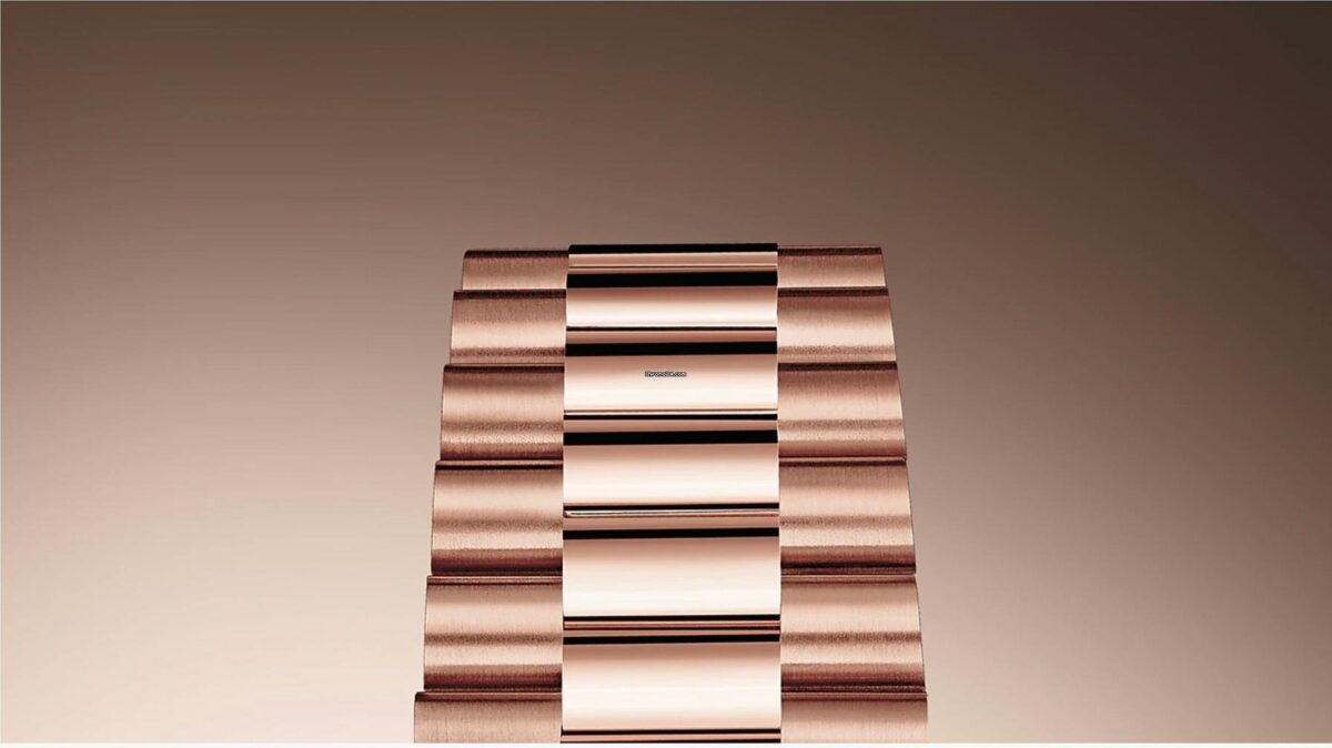 Rolex Day-Date Everose Gold Eisenkiesel President Bracelet Fluted Bezel Roman Dial Replica
