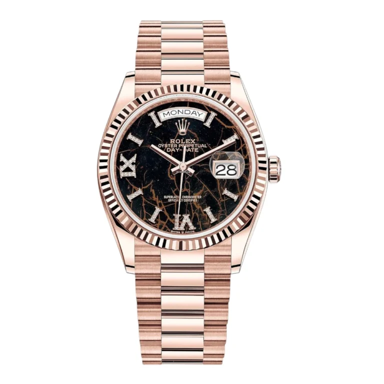 Rolex Day-Date Everose Gold Eisenkiesel President Bracelet Fluted Bezel Roman Dial Replica