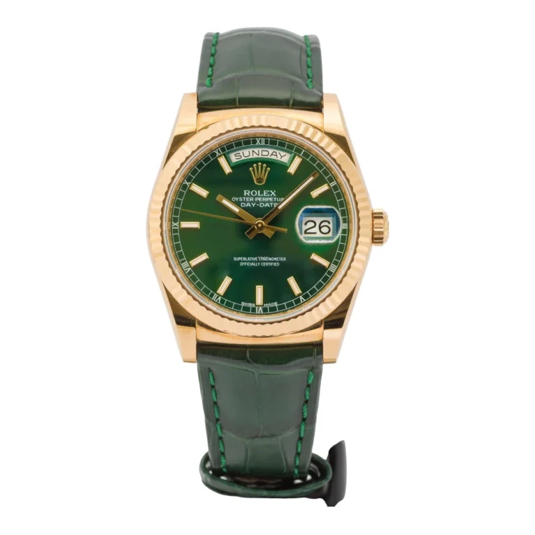 Rolex Day-Date Green Dial Yellow Gold 36mm Box & Papers Replica