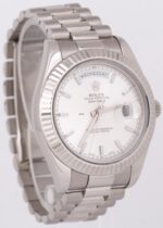 Rolex Day-Date II President 41mm Silver 18K White Gold Fluted Watch Replica