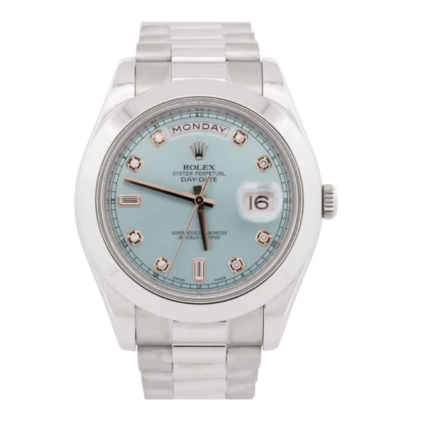 Rolex Day-Date II Presidential 41mm Platinum Diamond Blue Glacier Replica