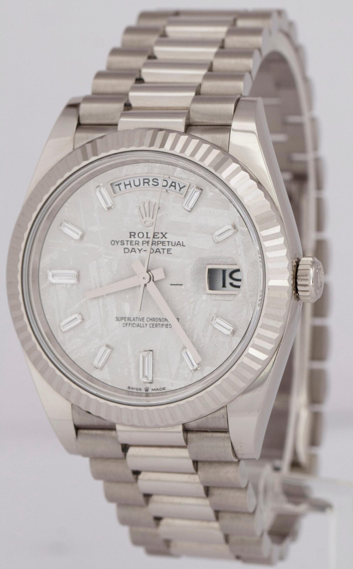 Rolex Day-Date New Papers Factory Meteorite Baguette Gold Replica