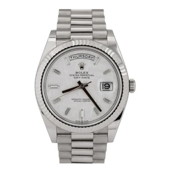 Rolex Day-Date New Papers Factory Meteorite Baguette Gold Replica