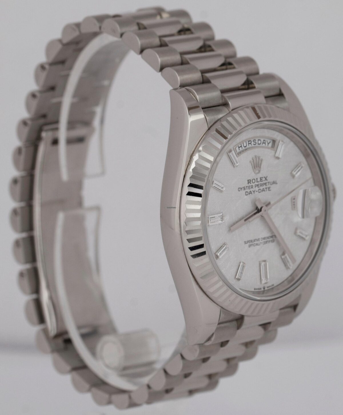 Rolex Day-Date New Papers Factory Meteorite Baguette Gold Replica