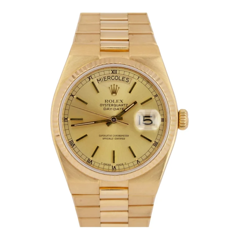 Rolex Day-Date Oysterquartz President Champagne 18K Yellow Gold Watch Replica