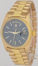 Rolex Day-Date President 36mm Blue BARK Quickset 18K Yellow Gold Watch Replica