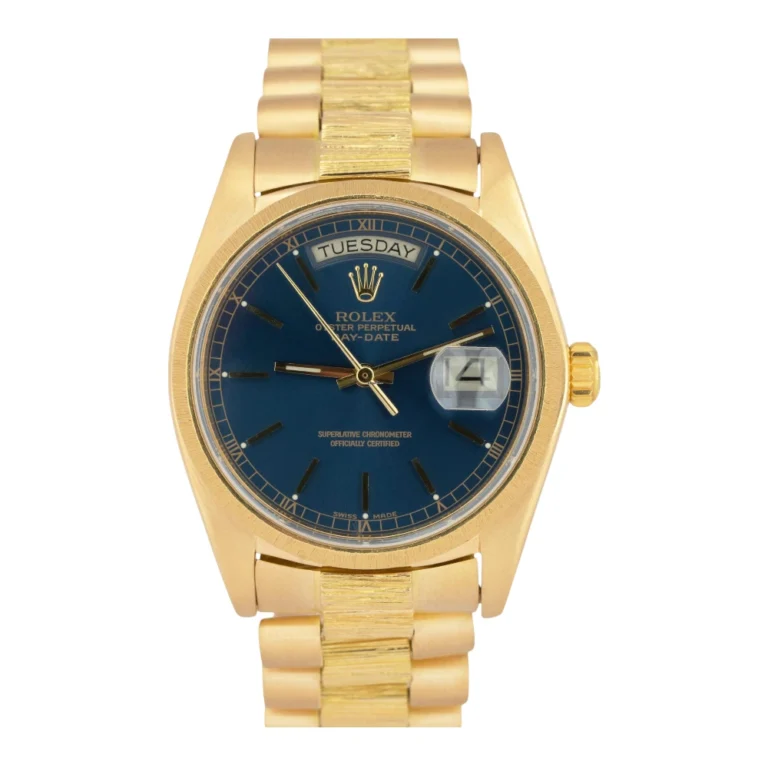 Rolex Day-Date President 36mm Blue BARK Quickset 18K Yellow Gold Watch Replica